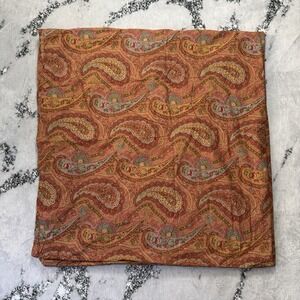 Pottery Barn Duvet Cover Full Queen Burnt Orange Paisley Print 100% Cotton